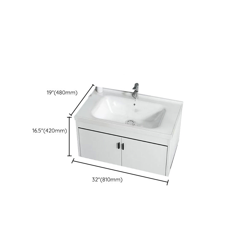 Wall-mounted Bathroom Vanity Modern Single-Sink Space Saver Vanity Clearhalo 'Bathroom Remodel & Bathroom Fixtures' 'Bathroom Vanities' 'bathroom_vanities' 'Home Improvement' 'home_improvement' 'home_improvement_bathroom_vanities' 6545587