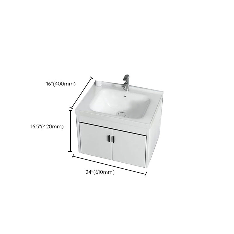 Wall-mounted Bathroom Vanity Modern Single-Sink Space Saver Vanity Clearhalo 'Bathroom Remodel & Bathroom Fixtures' 'Bathroom Vanities' 'bathroom_vanities' 'Home Improvement' 'home_improvement' 'home_improvement_bathroom_vanities' 6545589