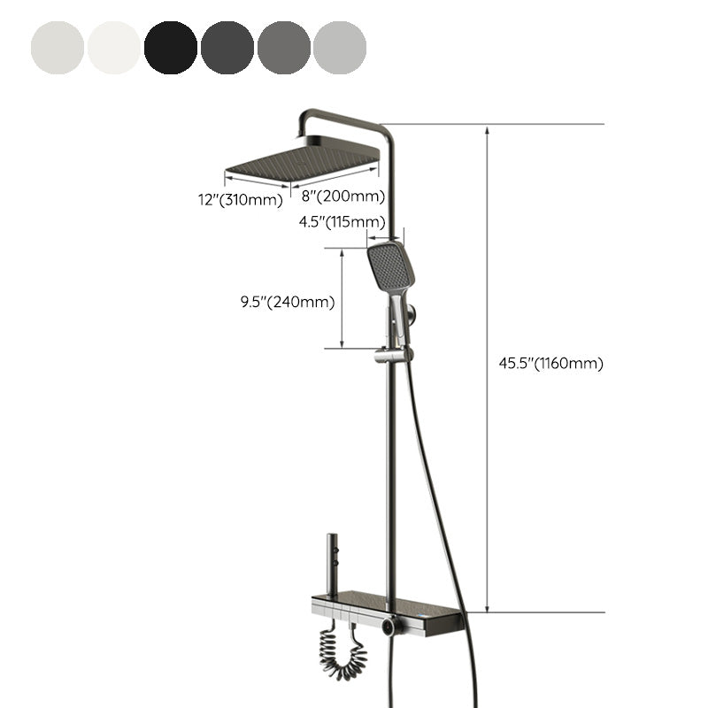 Modern Style Shower System Spot Resist Copper Wall Mounted Rectangle Shower System Clearhalo 'Bathroom Remodel & Bathroom Fixtures' 'Home Improvement' 'home_improvement' 'home_improvement_shower_faucets' 'Shower Faucets & Systems' 'shower_faucets' 'Showers & Bathtubs Plumbing' 'Showers & Bathtubs' 6545617