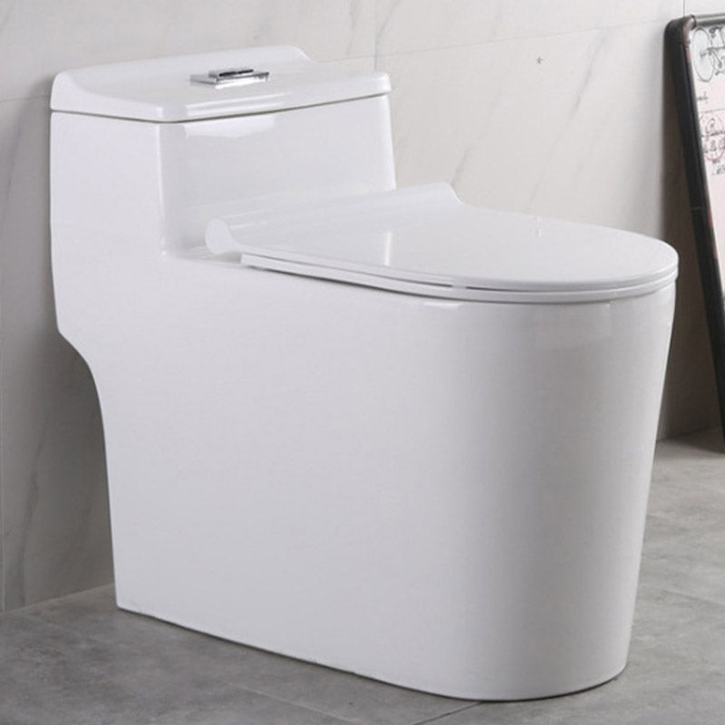 Modern White Flush Toilet Floor Mounted Toilet Bowl with Slow Close Seat for Washroom 14"L x 26"W x 24"H 12" Clearhalo 'Bathroom Remodel & Bathroom Fixtures' 'Home Improvement' 'home_improvement' 'home_improvement_toilets' 'Toilets & Bidets' 'Toilets' 6549054