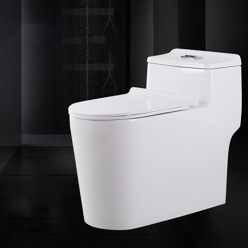 Modern White Flush Toilet Floor Mounted Toilet Bowl with Slow Close Seat for Washroom 14"L x 26"W x 24"H 16" Clearhalo 'Bathroom Remodel & Bathroom Fixtures' 'Home Improvement' 'home_improvement' 'home_improvement_toilets' 'Toilets & Bidets' 'Toilets' 6549058