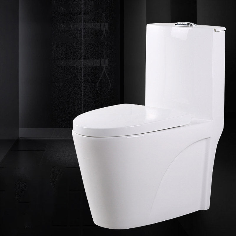 Modern White Flush Toilet Floor Mounted Toilet Bowl with Slow Close Seat for Washroom 15"L x 26"W x 30"H Clearhalo 'Bathroom Remodel & Bathroom Fixtures' 'Home Improvement' 'home_improvement' 'home_improvement_toilets' 'Toilets & Bidets' 'Toilets' 6549062