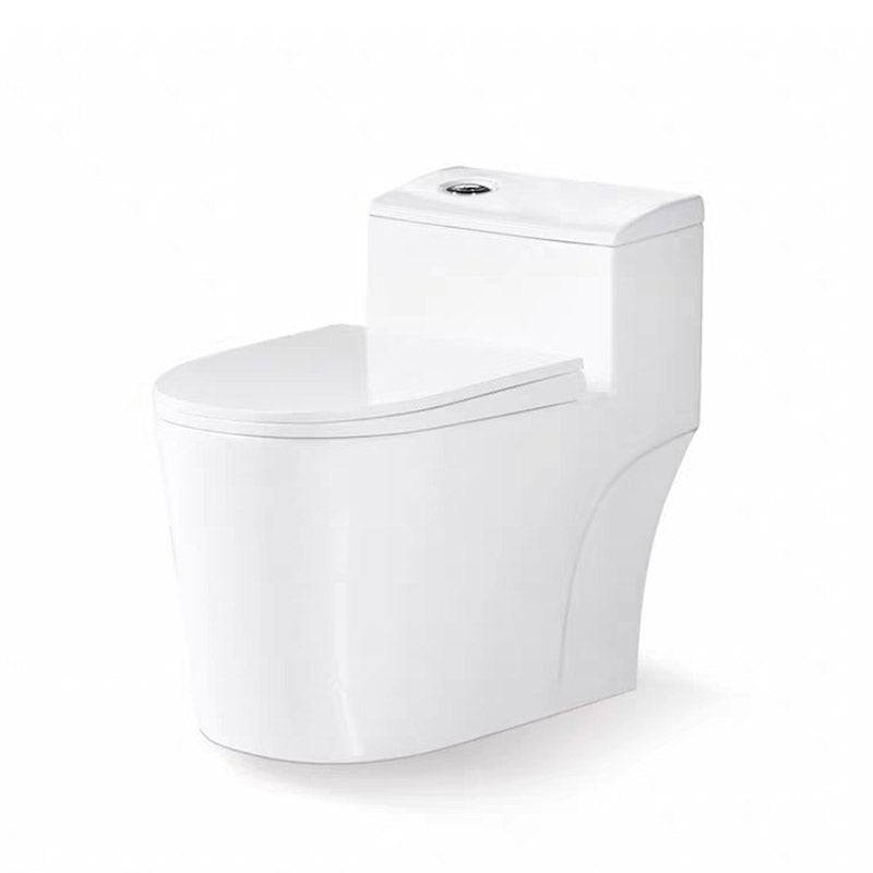 Modern White Flush Toilet Floor Mounted Toilet Bowl with Slow Close Seat for Washroom 15"L x 28"W x 25"H Clearhalo 'Bathroom Remodel & Bathroom Fixtures' 'Home Improvement' 'home_improvement' 'home_improvement_toilets' 'Toilets & Bidets' 'Toilets' 6549065