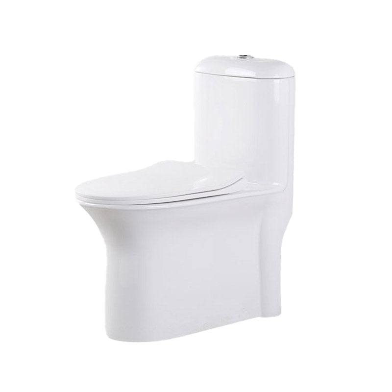 Modern White Flush Toilet Floor Mounted Toilet Bowl with Slow Close Seat for Washroom 15"L x 28"W x 30"H Clearhalo 'Bathroom Remodel & Bathroom Fixtures' 'Home Improvement' 'home_improvement' 'home_improvement_toilets' 'Toilets & Bidets' 'Toilets' 6549066