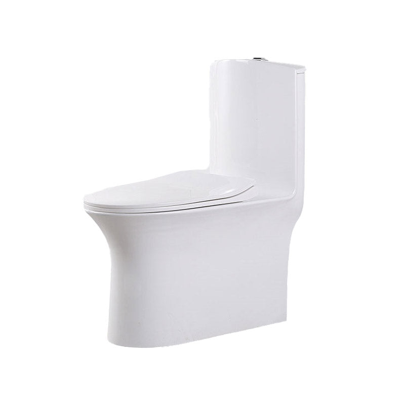 Modern White Flush Toilet Floor Mounted Toilet Bowl with Slow Close Seat for Washroom 17"L x 28"W x 30"H Clearhalo 'Bathroom Remodel & Bathroom Fixtures' 'Home Improvement' 'home_improvement' 'home_improvement_toilets' 'Toilets & Bidets' 'Toilets' 6549068