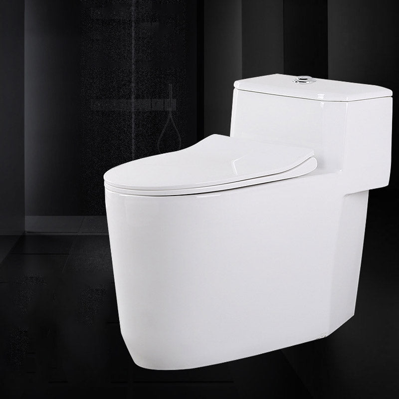 Modern White Flush Toilet Floor Mounted Toilet Bowl with Slow Close Seat for Washroom 18"L x 29"W x 24"H Clearhalo 'Bathroom Remodel & Bathroom Fixtures' 'Home Improvement' 'home_improvement' 'home_improvement_toilets' 'Toilets & Bidets' 'Toilets' 6549072