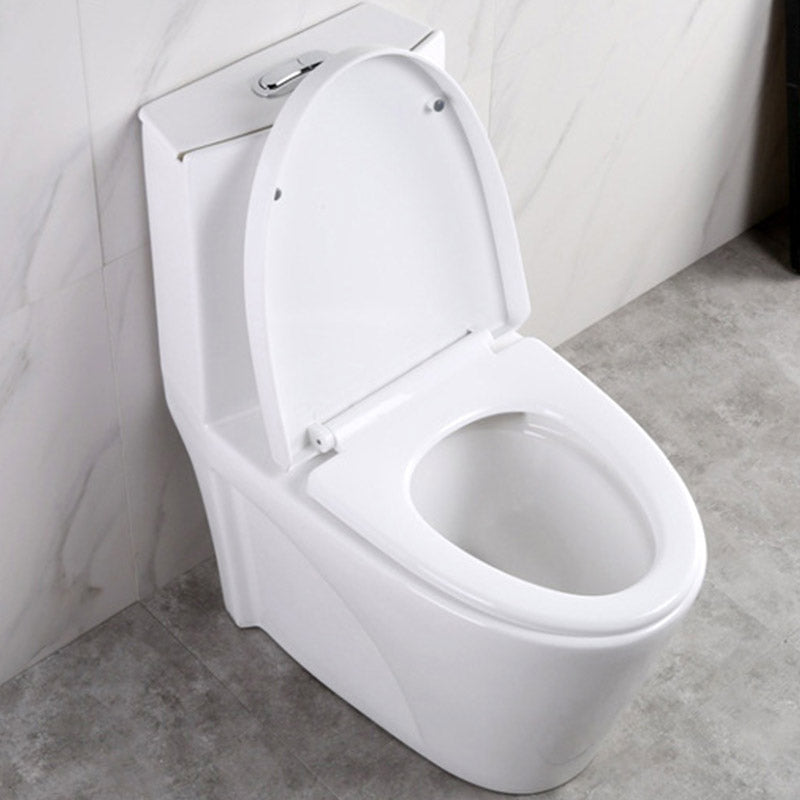 Modern White Flush Toilet Floor Mounted Toilet Bowl with Slow Close Seat for Washroom Clearhalo 'Bathroom Remodel & Bathroom Fixtures' 'Home Improvement' 'home_improvement' 'home_improvement_toilets' 'Toilets & Bidets' 'Toilets' 6549076