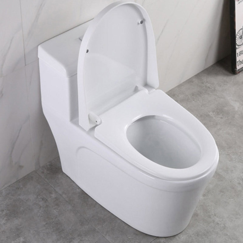 Modern White Flush Toilet Floor Mounted Toilet Bowl with Slow Close Seat for Washroom Clearhalo 'Bathroom Remodel & Bathroom Fixtures' 'Home Improvement' 'home_improvement' 'home_improvement_toilets' 'Toilets & Bidets' 'Toilets' 6549078