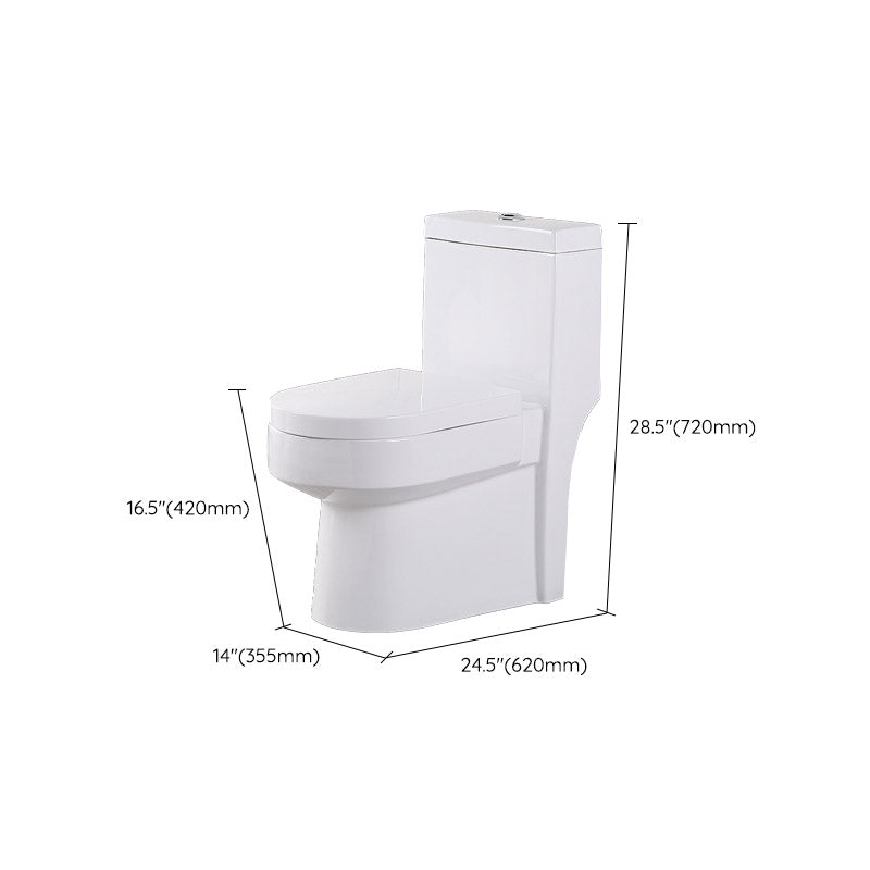 Modern White Flush Toilet Floor Mounted Toilet Bowl with Slow Close Seat for Washroom Clearhalo 'Bathroom Remodel & Bathroom Fixtures' 'Home Improvement' 'home_improvement' 'home_improvement_toilets' 'Toilets & Bidets' 'Toilets' 6549084