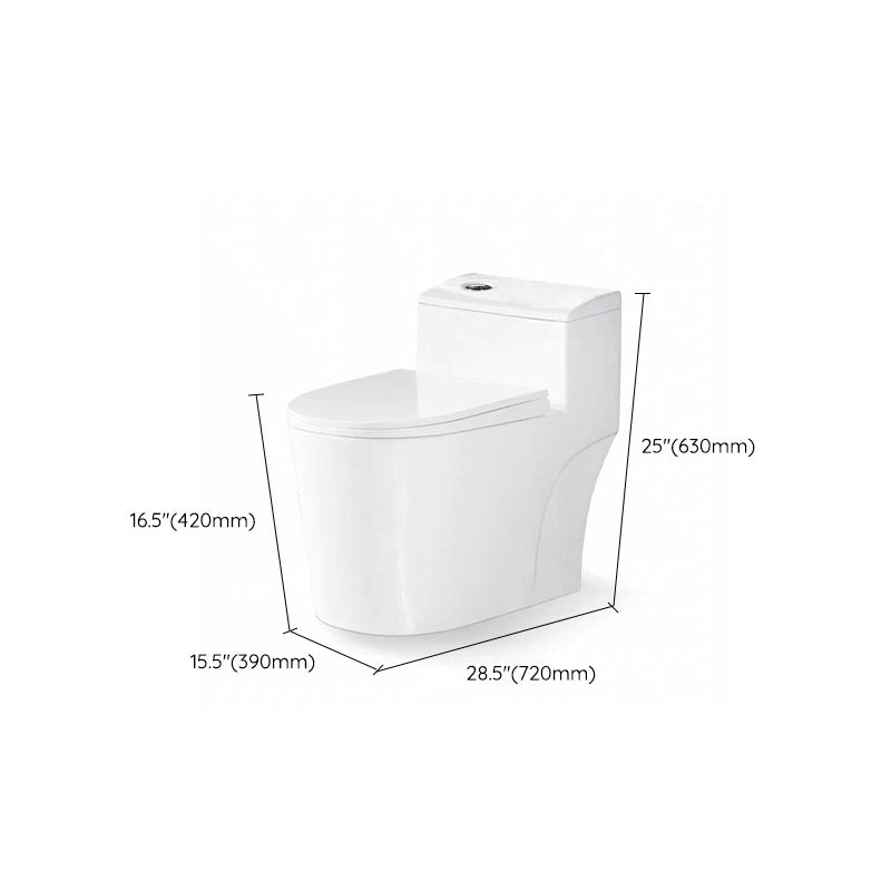 Modern White Flush Toilet Floor Mounted Toilet Bowl with Slow Close Seat for Washroom Clearhalo 'Bathroom Remodel & Bathroom Fixtures' 'Home Improvement' 'home_improvement' 'home_improvement_toilets' 'Toilets & Bidets' 'Toilets' 6549088