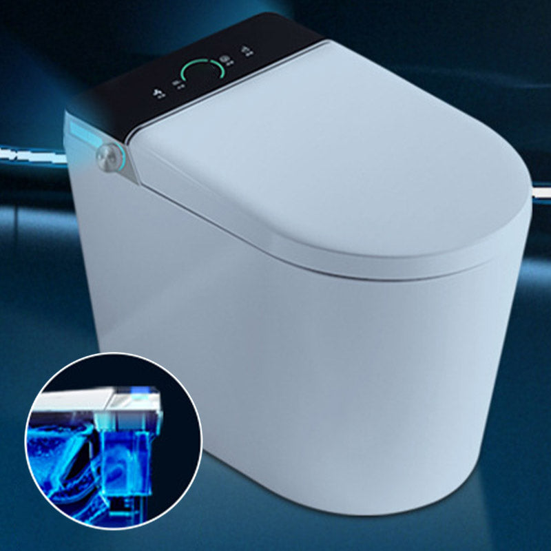Modern All-In-One Toilet Bowl Siphon Jet Skirted Toilet with Seat for Bathroom Foot Touch Flush (Standard Configuration) 16" Clearhalo 'Bathroom Remodel & Bathroom Fixtures' 'Home Improvement' 'home_improvement' 'home_improvement_toilets' 'Toilets & Bidets' 'Toilets' 6549127