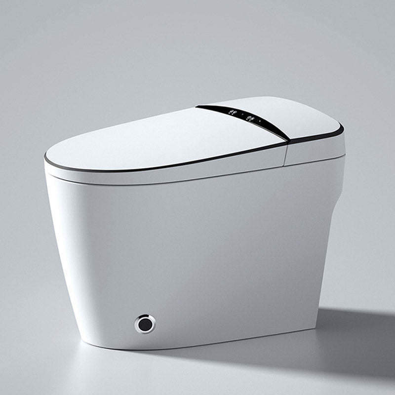 Modern Skirted White Concealed Tank Toilet ABS Floor Mounted Flush Toilet with Seat Manual Lid (Standard) 12" Clearhalo 'Bathroom Remodel & Bathroom Fixtures' 'Home Improvement' 'home_improvement' 'home_improvement_toilets' 'Toilets & Bidets' 'Toilets' 6549140