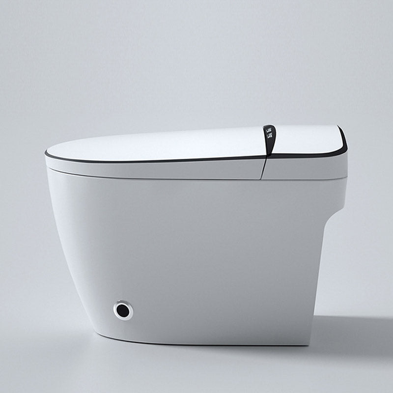 Modern Skirted White Concealed Tank Toilet ABS Floor Mounted Flush Toilet with Seat Automatic Lid( Top Configuration) 16" Clearhalo 'Bathroom Remodel & Bathroom Fixtures' 'Home Improvement' 'home_improvement' 'home_improvement_toilets' 'Toilets & Bidets' 'Toilets' 6549144