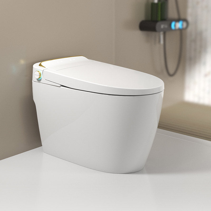 Modern White Concealed Tank Toilet Skirted ABS Floor Mounted Flush Toilet with Seat White 12" Manual Flip Clearhalo 'Bathroom Remodel & Bathroom Fixtures' 'Home Improvement' 'home_improvement' 'home_improvement_toilets' 'Toilets & Bidets' 'Toilets' 6549155