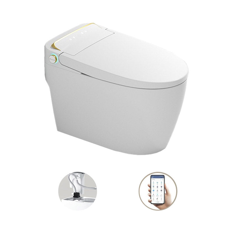 Modern White Concealed Tank Toilet Skirted ABS Floor Mounted Flush Toilet with Seat White 16" Auto Flip Clearhalo 'Bathroom Remodel & Bathroom Fixtures' 'Home Improvement' 'home_improvement' 'home_improvement_toilets' 'Toilets & Bidets' 'Toilets' 6549156