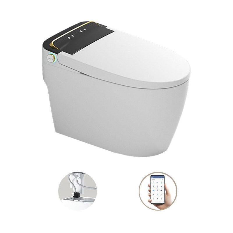 Modern White Concealed Tank Toilet Skirted ABS Floor Mounted Flush Toilet with Seat White/ Black Clearhalo 'Bathroom Remodel & Bathroom Fixtures' 'Home Improvement' 'home_improvement' 'home_improvement_toilets' 'Toilets & Bidets' 'Toilets' 6549157