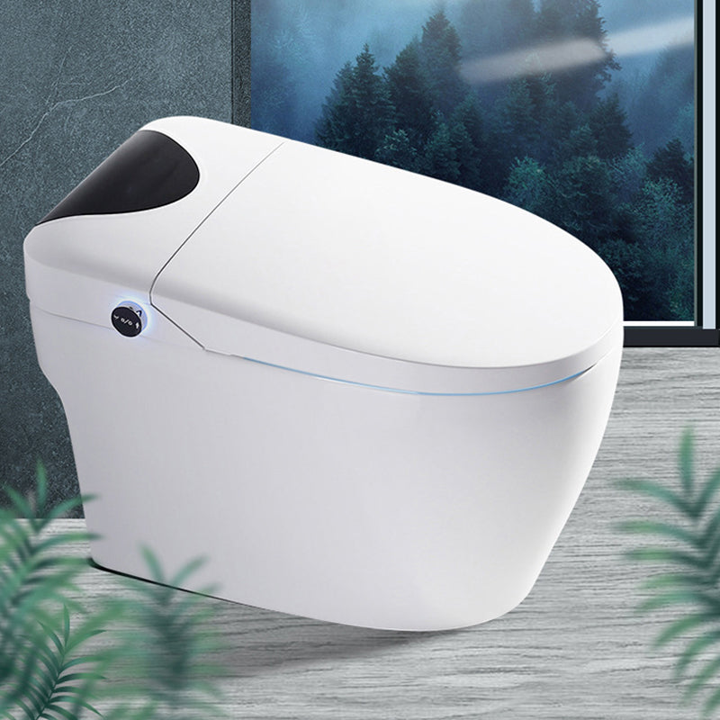 Modern Concealed Tank Toilet Skirted ABS Floor Mounted Flush Toilet with Seat 12" Auto Flip Clearhalo 'Bathroom Remodel & Bathroom Fixtures' 'Home Improvement' 'home_improvement' 'home_improvement_toilets' 'Toilets & Bidets' 'Toilets' 6549302