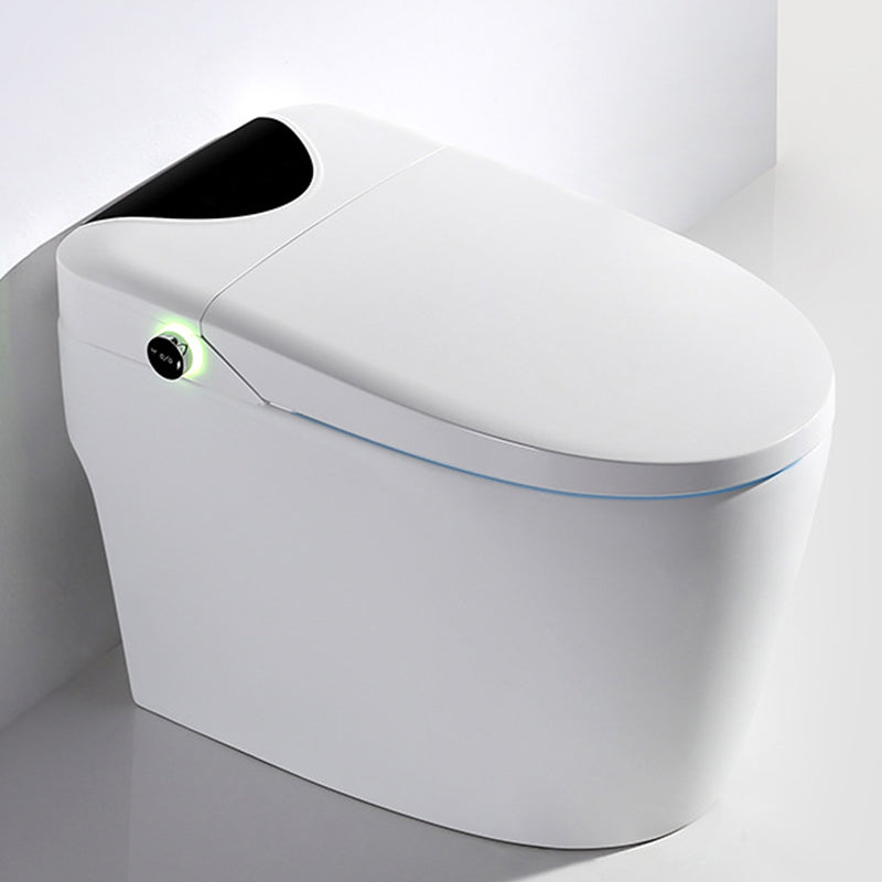 Modern Concealed Tank Toilet Skirted ABS Floor Mounted Flush Toilet with Seat 16" Auto Flip Clearhalo 'Bathroom Remodel & Bathroom Fixtures' 'Home Improvement' 'home_improvement' 'home_improvement_toilets' 'Toilets & Bidets' 'Toilets' 6549304