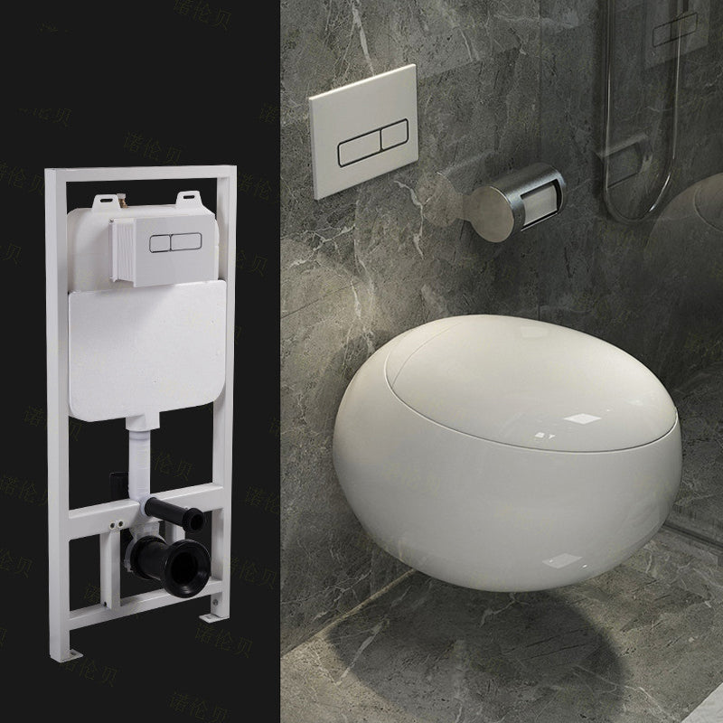 Wall Mount Porcelain Flush Toilet One-Piece Toilet Modern Toilet Bowl 13"L x 23"W x 16"H Toilet with Tanker Clearhalo 'Bathroom Remodel & Bathroom Fixtures' 'Home Improvement' 'home_improvement' 'home_improvement_toilets' 'Toilets & Bidets' 'Toilets' 6549355