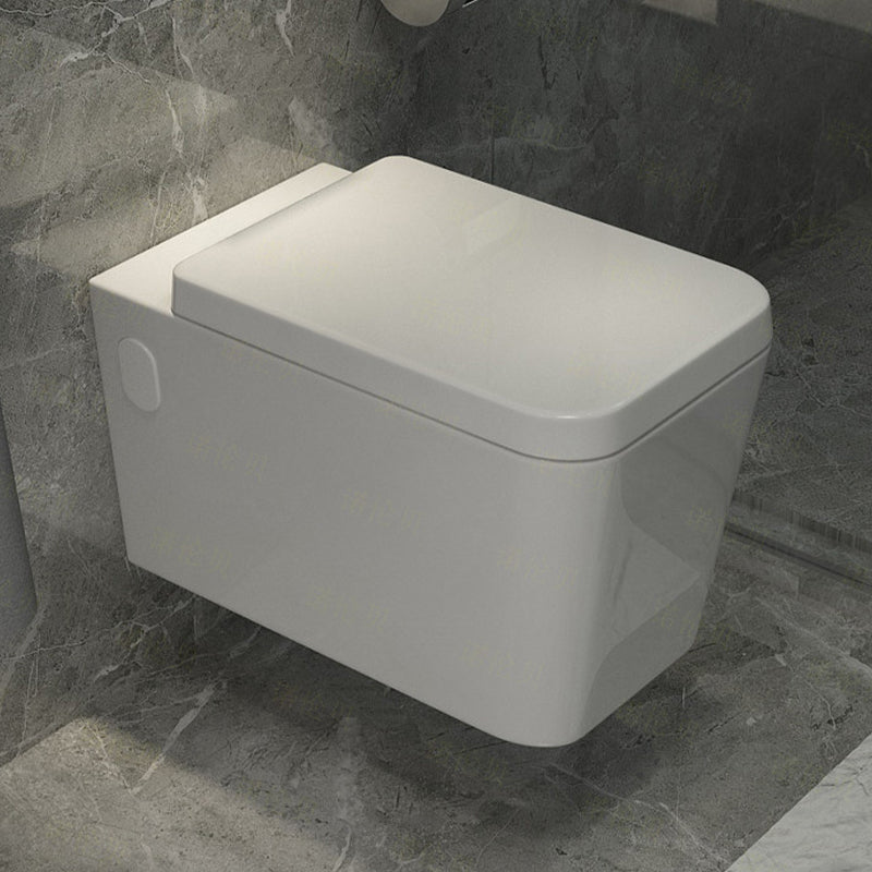 Wall Mount Porcelain Flush Toilet One-Piece Toilet Modern Toilet Bowl 14"L x 22"W x 13"H Toilet Only Clearhalo 'Bathroom Remodel & Bathroom Fixtures' 'Home Improvement' 'home_improvement' 'home_improvement_toilets' 'Toilets & Bidets' 'Toilets' 6549358