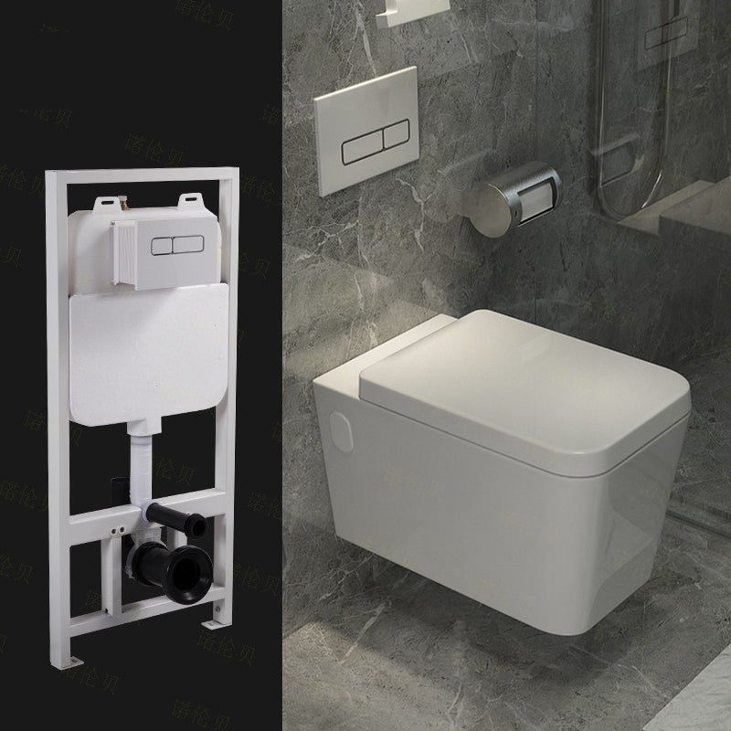 Wall Mount Porcelain Flush Toilet One-Piece Toilet Modern Toilet Bowl 14"L x 22"W x 13"H Toilet with Tanker Clearhalo 'Bathroom Remodel & Bathroom Fixtures' 'Home Improvement' 'home_improvement' 'home_improvement_toilets' 'Toilets & Bidets' 'Toilets' 6549359