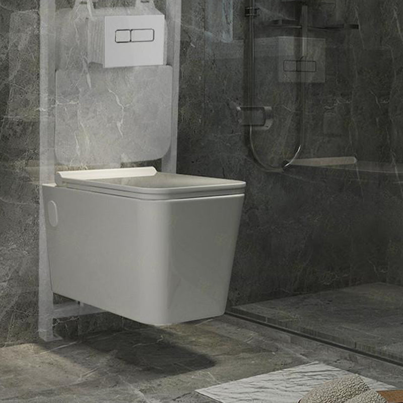 Wall Mount Porcelain Flush Toilet One-Piece Toilet Modern Toilet Bowl Clearhalo 'Bathroom Remodel & Bathroom Fixtures' 'Home Improvement' 'home_improvement' 'home_improvement_toilets' 'Toilets & Bidets' 'Toilets' 6549360