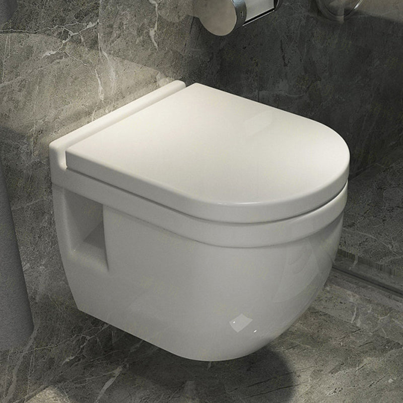 Wall Mount Porcelain Flush Toilet One-Piece Toilet Modern Toilet Bowl 14"L x 20"W x 15"H Toilet Only Clearhalo 'Bathroom Remodel & Bathroom Fixtures' 'Home Improvement' 'home_improvement' 'home_improvement_toilets' 'Toilets & Bidets' 'Toilets' 6549361