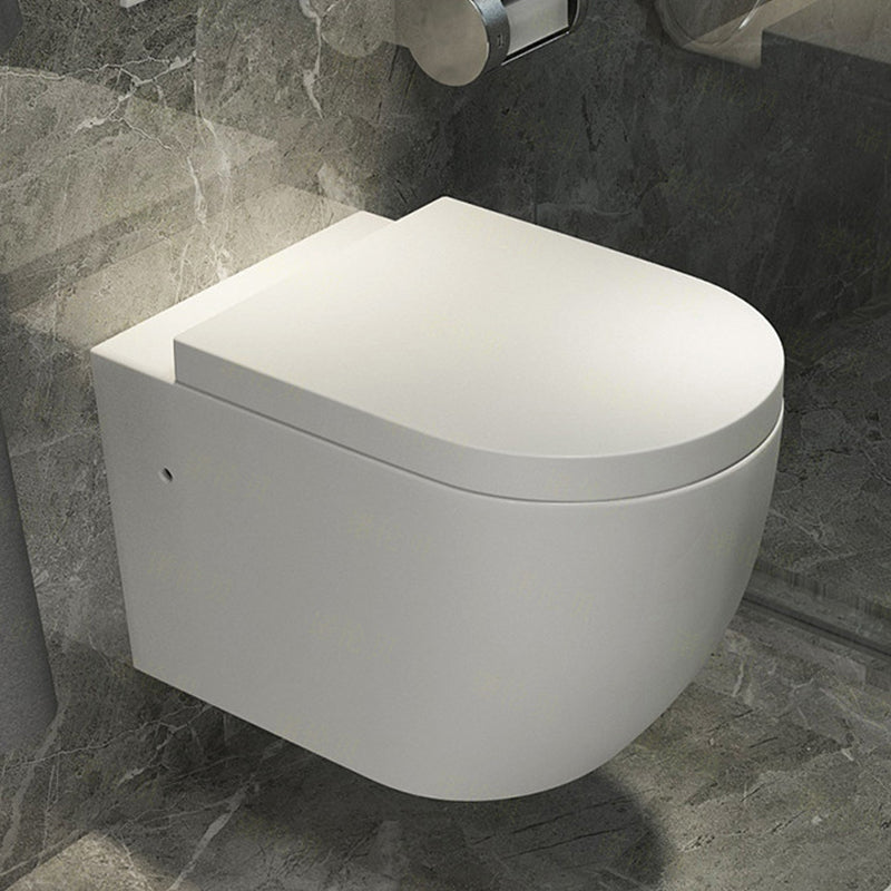 Wall Mount Porcelain Flush Toilet One-Piece Toilet Modern Toilet Bowl 14"L x 22"W x 15"H Toilet Only Clearhalo 'Bathroom Remodel & Bathroom Fixtures' 'Home Improvement' 'home_improvement' 'home_improvement_toilets' 'Toilets & Bidets' 'Toilets' 6549364