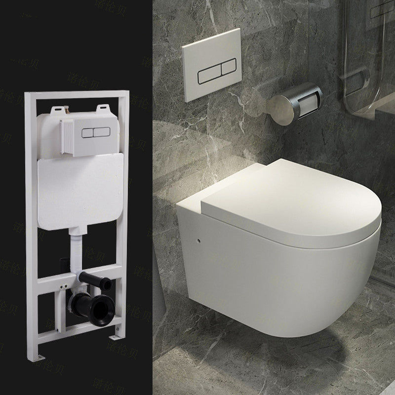 Wall Mount Porcelain Flush Toilet One-Piece Toilet Modern Toilet Bowl 14"L x 22"W x 15"H Toilet with Tanker Clearhalo 'Bathroom Remodel & Bathroom Fixtures' 'Home Improvement' 'home_improvement' 'home_improvement_toilets' 'Toilets & Bidets' 'Toilets' 6549366