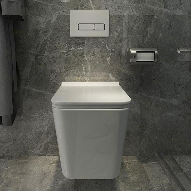 Wall Mount Porcelain Flush Toilet One-Piece Toilet Modern Toilet Bowl Clearhalo 'Bathroom Remodel & Bathroom Fixtures' 'Home Improvement' 'home_improvement' 'home_improvement_toilets' 'Toilets & Bidets' 'Toilets' 6549369