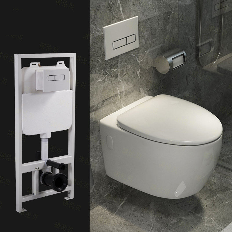 Wall Mount Porcelain Flush Toilet One-Piece Toilet Modern Toilet Bowl 15"L x 22"W x 13"H Toilet with Tanker Clearhalo 'Bathroom Remodel & Bathroom Fixtures' 'Home Improvement' 'home_improvement' 'home_improvement_toilets' 'Toilets & Bidets' 'Toilets' 6549370