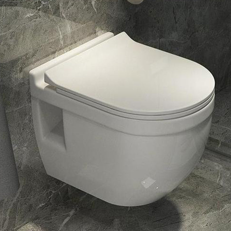 Wall Mount Porcelain Flush Toilet One-Piece Toilet Modern Toilet Bowl Clearhalo 'Bathroom Remodel & Bathroom Fixtures' 'Home Improvement' 'home_improvement' 'home_improvement_toilets' 'Toilets & Bidets' 'Toilets' 6549371