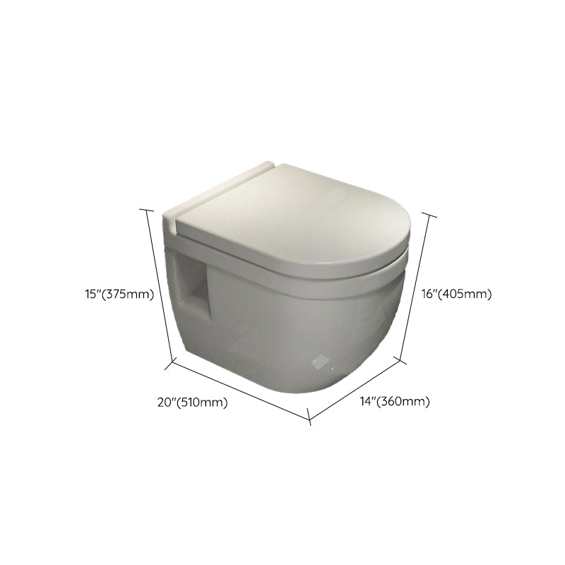 Wall Mount Porcelain Flush Toilet One-Piece Toilet Modern Toilet Bowl Clearhalo 'Bathroom Remodel & Bathroom Fixtures' 'Home Improvement' 'home_improvement' 'home_improvement_toilets' 'Toilets & Bidets' 'Toilets' 6549376