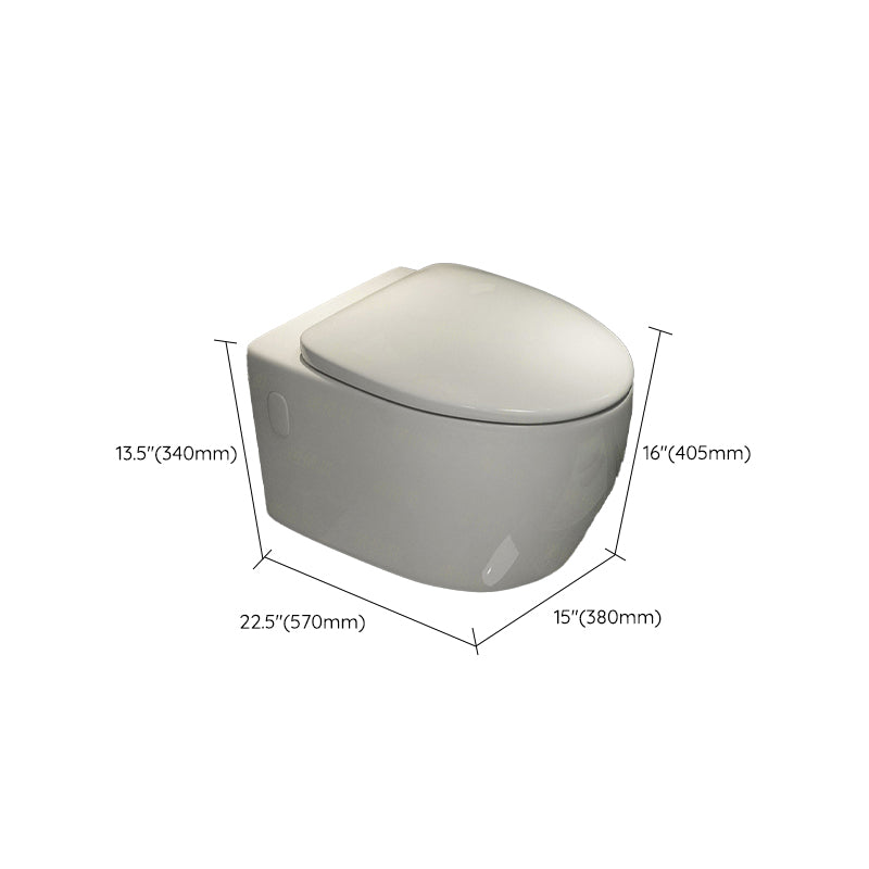 Wall Mount Porcelain Flush Toilet One-Piece Toilet Modern Toilet Bowl Clearhalo 'Bathroom Remodel & Bathroom Fixtures' 'Home Improvement' 'home_improvement' 'home_improvement_toilets' 'Toilets & Bidets' 'Toilets' 6549377