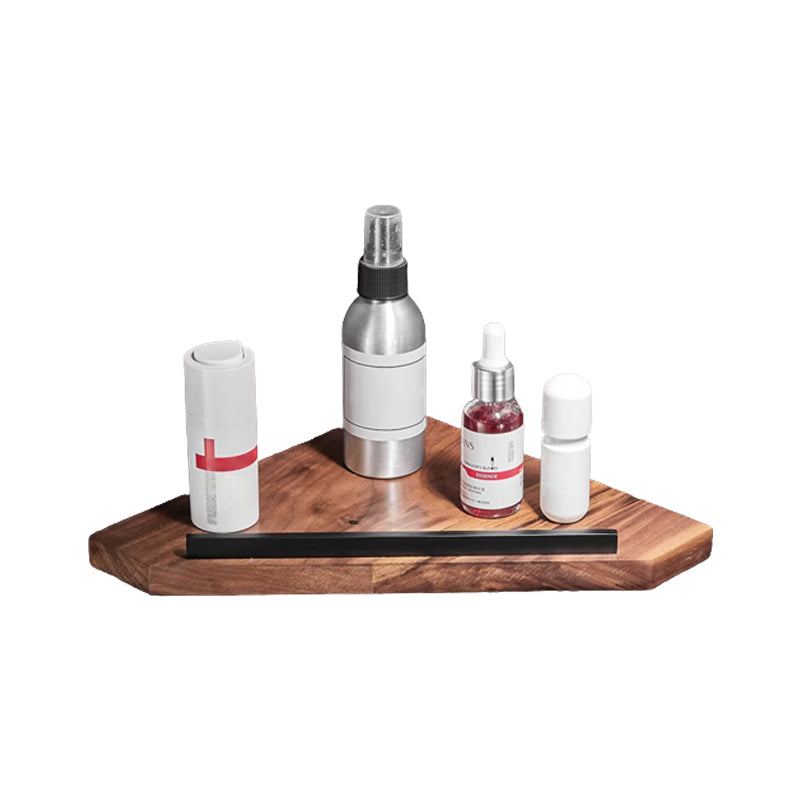 Wood & Aluminum Bath Hardware Set Brown Bathroom Accessory Kit Triangular Bath Shelf Clearhalo 'Bathroom Hardware Sets' 'Bathroom Hardware' 'Bathroom Remodel & Bathroom Fixtures' 'bathroom_hardware_sets' 'Home Improvement' 'home_improvement' 'home_improvement_bathroom_hardware_sets' 6550508