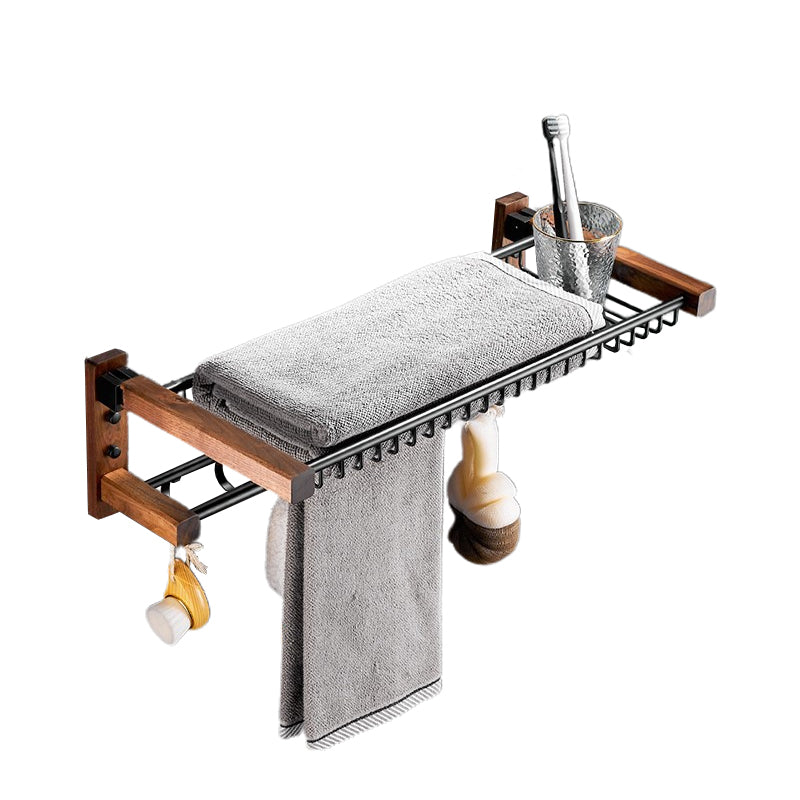 Wood & Aluminum Bath Hardware Set Brown Bathroom Accessory Kit Clearhalo 'Bathroom Hardware Sets' 'Bathroom Hardware' 'Bathroom Remodel & Bathroom Fixtures' 'bathroom_hardware_sets' 'Home Improvement' 'home_improvement' 'home_improvement_bathroom_hardware_sets' 6550527