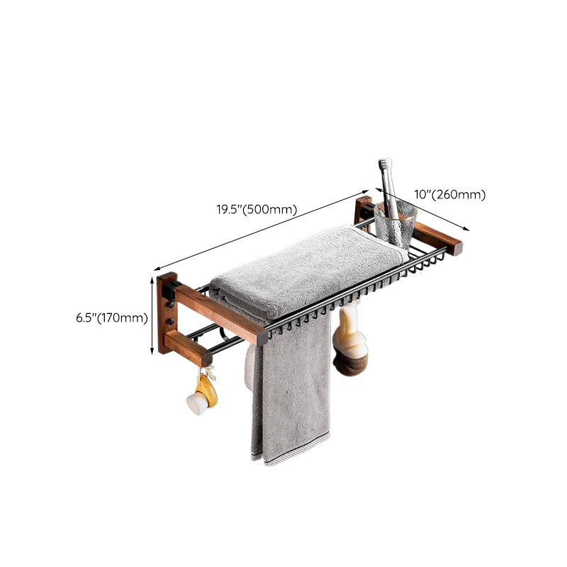 Wood & Aluminum Bath Hardware Set Brown Bathroom Accessory Kit Clearhalo 'Bathroom Hardware Sets' 'Bathroom Hardware' 'Bathroom Remodel & Bathroom Fixtures' 'bathroom_hardware_sets' 'Home Improvement' 'home_improvement' 'home_improvement_bathroom_hardware_sets' 6550545