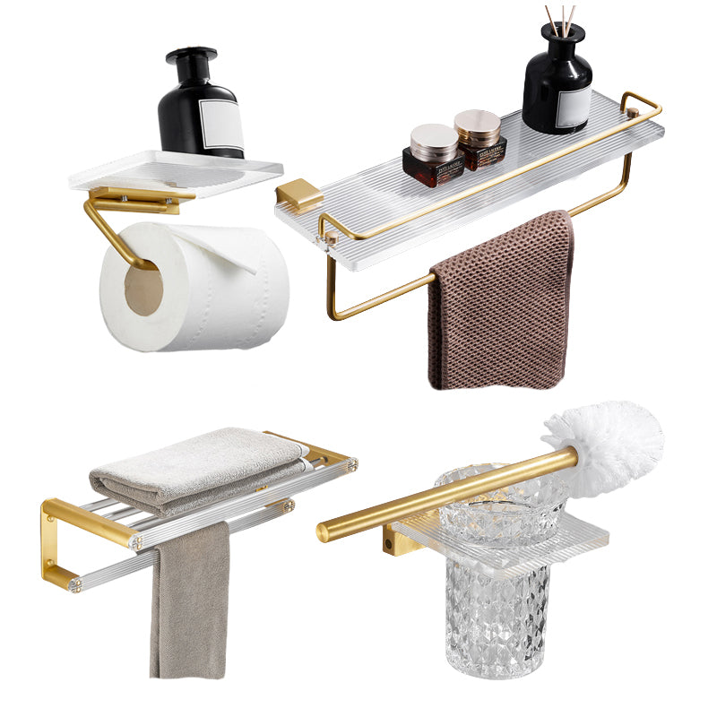 Modern Bathroom Hardware Towel Bar Bath Shelf Bathroom Accessory Kit 4-Piece Set (Toilet Paper Holder) Clearhalo 'Bathroom Hardware Sets' 'Bathroom Hardware' 'Bathroom Remodel & Bathroom Fixtures' 'bathroom_hardware_sets' 'Home Improvement' 'home_improvement' 'home_improvement_bathroom_hardware_sets' 6550642