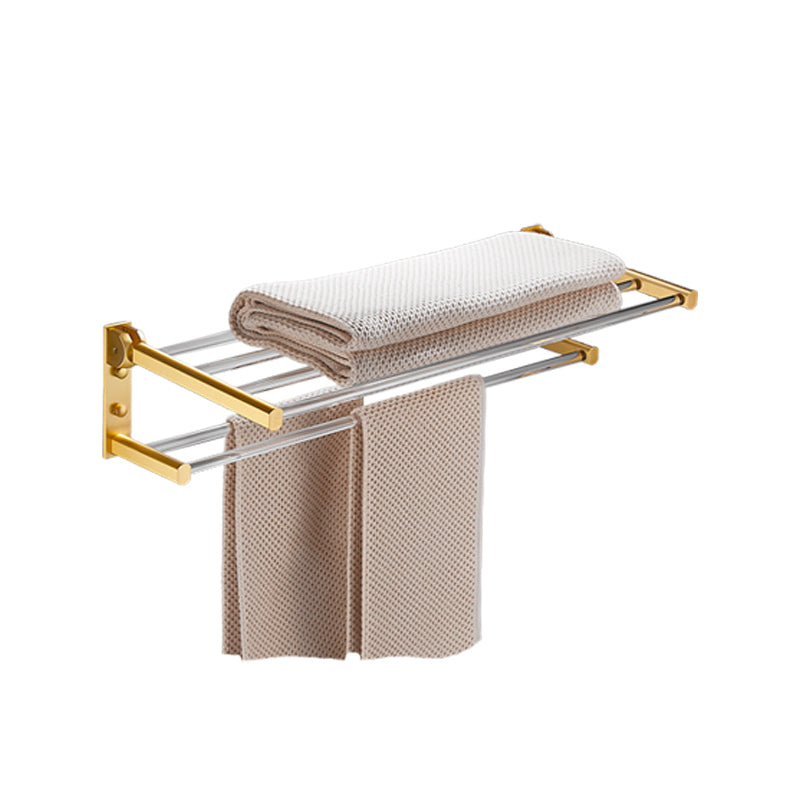 Modern Bathroom Hardware Towel Bar Bath Shelf Bathroom Accessory Kit Foldable Towel Rack Clearhalo 'Bathroom Hardware Sets' 'Bathroom Hardware' 'Bathroom Remodel & Bathroom Fixtures' 'bathroom_hardware_sets' 'Home Improvement' 'home_improvement' 'home_improvement_bathroom_hardware_sets' 6550645