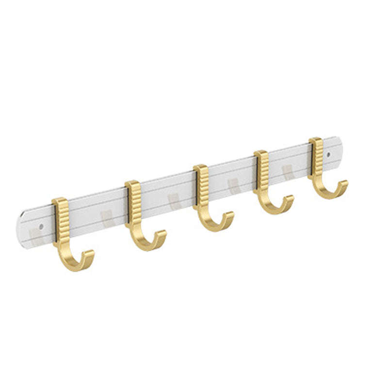 Modern Bath Hardware Set Bath Shelf Towel Bar Bathroom Accessories Hardware Set Row Hook (5 Rows) Clearhalo 'Bathroom Hardware Sets' 'Bathroom Hardware' 'Bathroom Remodel & Bathroom Fixtures' 'bathroom_hardware_sets' 'Home Improvement' 'home_improvement' 'home_improvement_bathroom_hardware_sets' 6550664