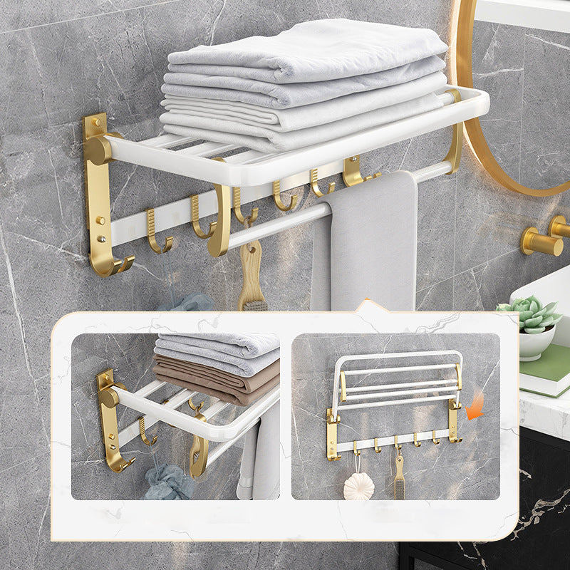 Modern Bath Hardware Set Bath Shelf Towel Bar Bathroom Accessories Hardware Set Clearhalo 'Bathroom Hardware Sets' 'Bathroom Hardware' 'Bathroom Remodel & Bathroom Fixtures' 'bathroom_hardware_sets' 'Home Improvement' 'home_improvement' 'home_improvement_bathroom_hardware_sets' 6550667