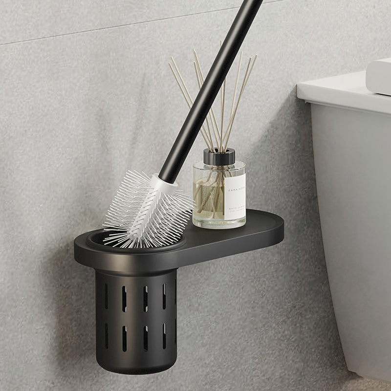 Contemporary Black Finish Bathroom Accessory Set with Bath Shelf/Towel Bar Clearhalo 'Bathroom Hardware Sets' 'Bathroom Hardware' 'Bathroom Remodel & Bathroom Fixtures' 'bathroom_hardware_sets' 'Home Improvement' 'home_improvement' 'home_improvement_bathroom_hardware_sets' 6550687