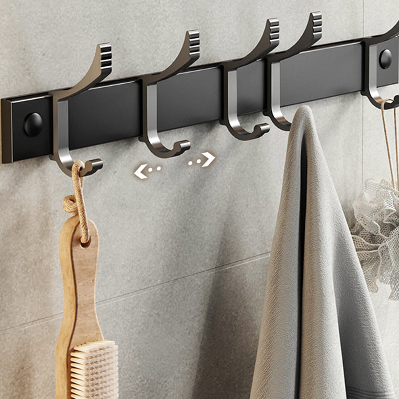 Contemporary Black Finish Bathroom Accessory Set with Bath Shelf/Towel Bar Clearhalo 'Bathroom Hardware Sets' 'Bathroom Hardware' 'Bathroom Remodel & Bathroom Fixtures' 'bathroom_hardware_sets' 'Home Improvement' 'home_improvement' 'home_improvement_bathroom_hardware_sets' 6550699