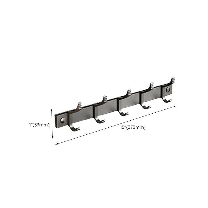 Contemporary Black Finish Bathroom Accessory Set with Bath Shelf/Towel Bar Clearhalo 'Bathroom Hardware Sets' 'Bathroom Hardware' 'Bathroom Remodel & Bathroom Fixtures' 'bathroom_hardware_sets' 'Home Improvement' 'home_improvement' 'home_improvement_bathroom_hardware_sets' 6550725