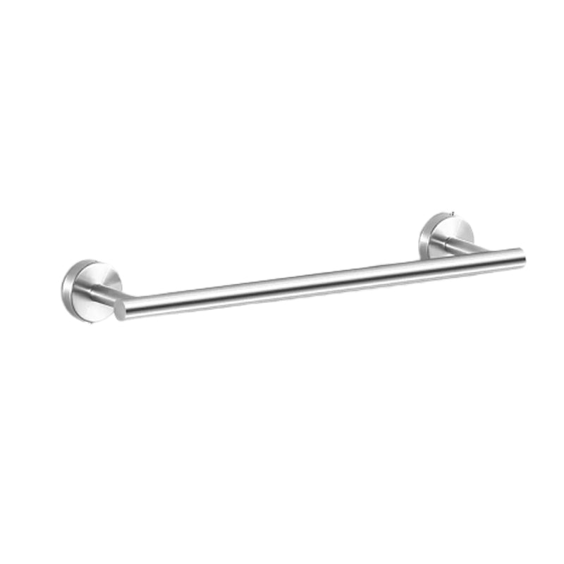 Modern Stainless Steel Bathroom Hardware Set Brushed Chrome Towel Bar/Ring & Robe Hooks Silver Clearhalo 'Bathroom Hardware Sets' 'Bathroom Hardware' 'Bathroom Remodel & Bathroom Fixtures' 'bathroom_hardware_sets' 'Home Improvement' 'home_improvement' 'home_improvement_bathroom_hardware_sets' 6550792