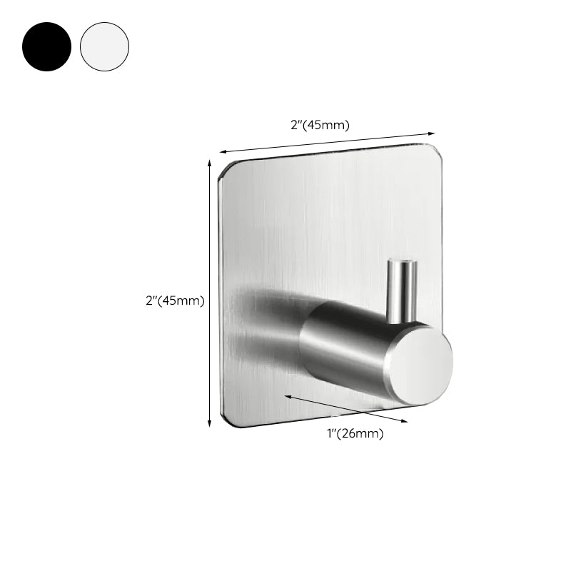 Modern Stainless Steel Bathroom Hardware Set Brushed Chrome Towel Bar/Ring & Robe Hooks Clearhalo 'Bathroom Hardware Sets' 'Bathroom Hardware' 'Bathroom Remodel & Bathroom Fixtures' 'bathroom_hardware_sets' 'Home Improvement' 'home_improvement' 'home_improvement_bathroom_hardware_sets' 6550825