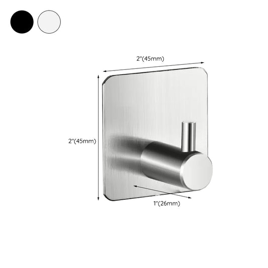 Modern Stainless Steel Bathroom Hardware Set Brushed Chrome Towel Bar/Ring & Robe Hooks Clearhalo 'Bathroom Hardware Sets' 'Bathroom Hardware' 'Bathroom Remodel & Bathroom Fixtures' 'bathroom_hardware_sets' 'Home Improvement' 'home_improvement' 'home_improvement_bathroom_hardware_sets' 6550825