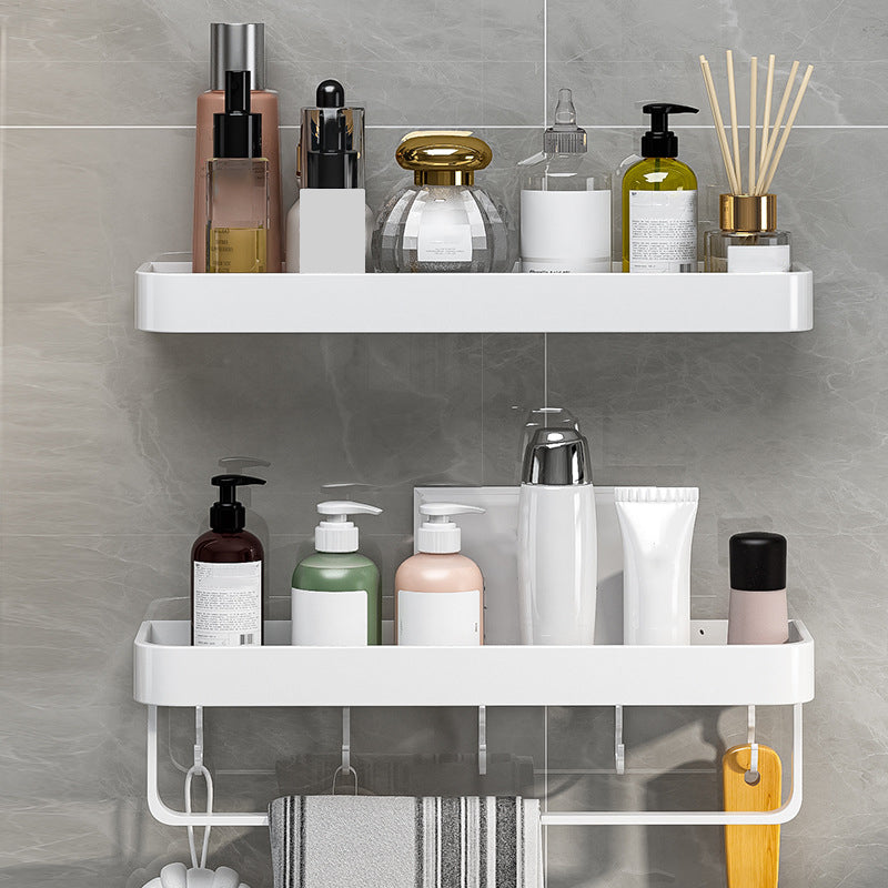 Contemporary Bathroom Accessory Set Metal Bath Shelf in White Clearhalo 'Bathroom Hardware Sets' 'Bathroom Hardware' 'Bathroom Remodel & Bathroom Fixtures' 'bathroom_hardware_sets' 'Home Improvement' 'home_improvement' 'home_improvement_bathroom_hardware_sets' 6550831