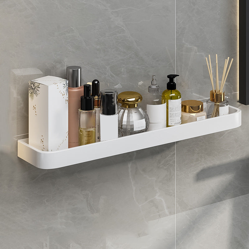 Contemporary Bathroom Accessory Set Metal Bath Shelf in White 1 Piece Bath Shelf (24"L) Clearhalo 'Bathroom Hardware Sets' 'Bathroom Hardware' 'Bathroom Remodel & Bathroom Fixtures' 'bathroom_hardware_sets' 'Home Improvement' 'home_improvement' 'home_improvement_bathroom_hardware_sets' 6550840