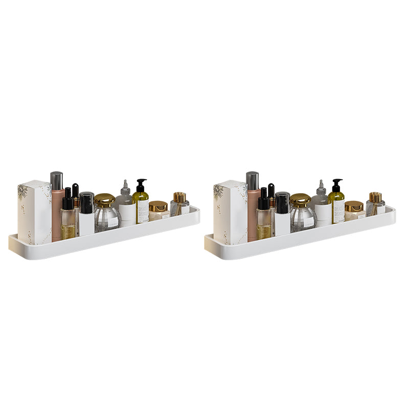 Contemporary Bathroom Accessory Set Metal Bath Shelf in White 2 Piece Set Bath Shelf (24"L) Clearhalo 'Bathroom Hardware Sets' 'Bathroom Hardware' 'Bathroom Remodel & Bathroom Fixtures' 'bathroom_hardware_sets' 'Home Improvement' 'home_improvement' 'home_improvement_bathroom_hardware_sets' 6550842